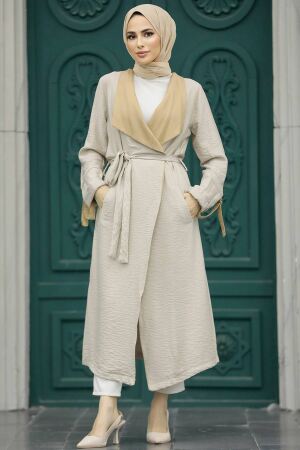 Neva Style - Kemerli Bej Tesettür Kap 41080BEJ - 1