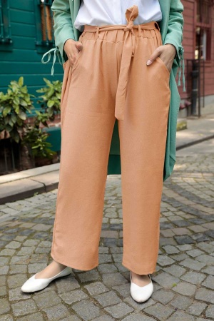 Neva Style - Kemerli Bisküvi Tesettür Pantolon 1005BS - 1