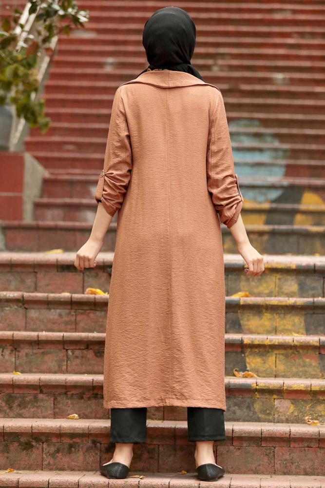 Neva Style - Kemerli Camel Tesettür Kap 41102C - 2