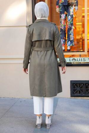 Neva Style - Kemerli Haki Tesettür Kap 72070HK - 3