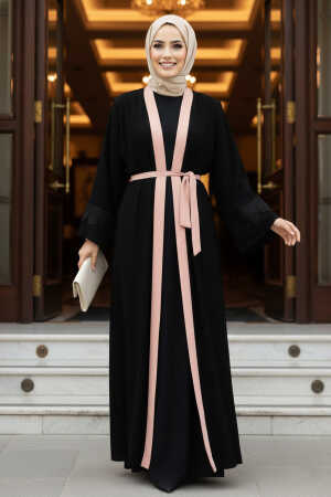  Kemerli Pudra Tesettür Abaya 55440PD - 1