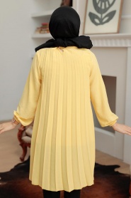 Neva Style - Kemerli Sarı Tesettür Tunik 4103SR - Thumbnail