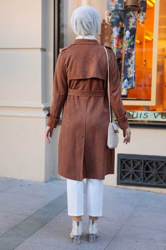 Neva Style - Kemerli Taba Tesettür Kap 72070TB - 3