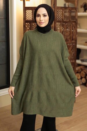 Khaki High Quality Knitwear Tunic 3399HK 
