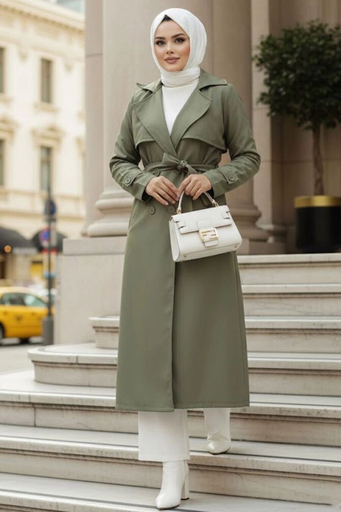 Khaki High Quality Trench Coat 6103HK - 1