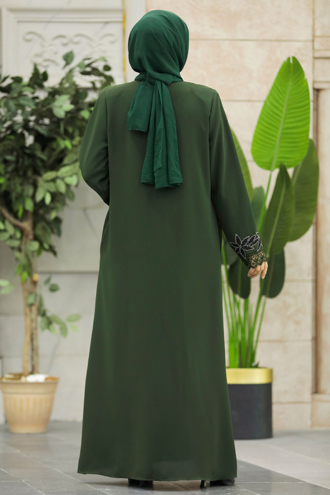 Neva Style - Khaki High Quality Turkish Abaya 62533HK - 5