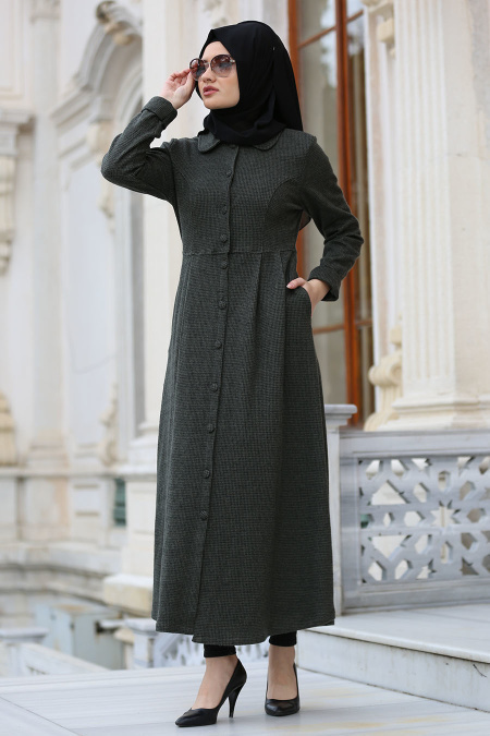 Neva Style - Khaki Hijab Coat 16549HK