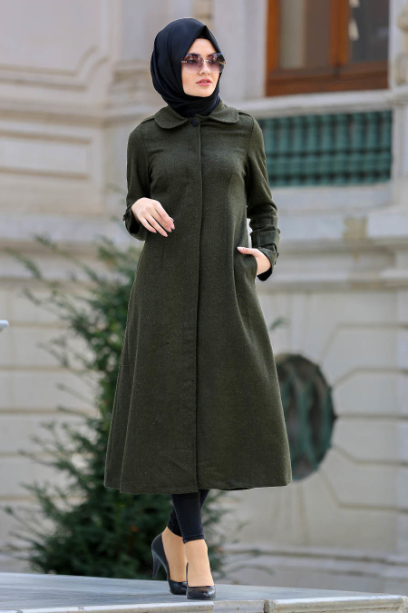 Neva Style - Khaki Hijab Coat 21690HK