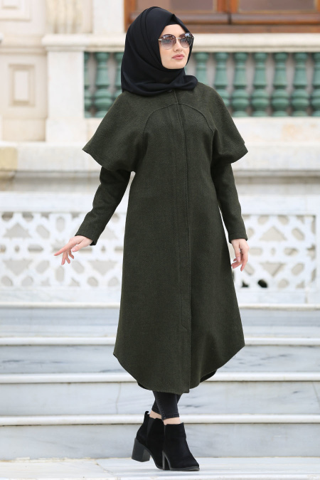 Neva Style - Khaki Hijab Coat 21730HK