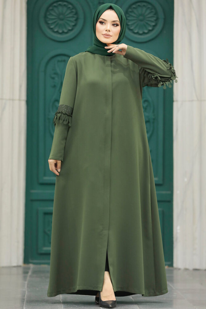 Neva Style - Khaki Hijab For Women Turkish Abaya 10021HK - 2