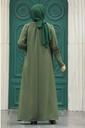 Neva Style - Khaki Hijab For Women Turkish Abaya 10021HK - Thumbnail