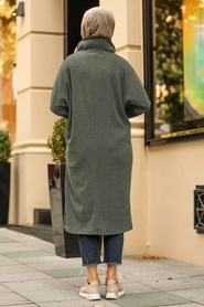 Neva Style - Khaki Hijab Knitwear Tunic 12011HK - Thumbnail