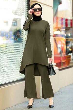 Tunik & Pantolon Haki Tesettür Takım 22161HK - 1