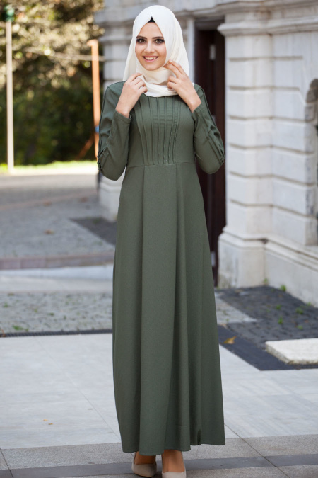 Neva Style - Khaki Hijab Suit 40730HK