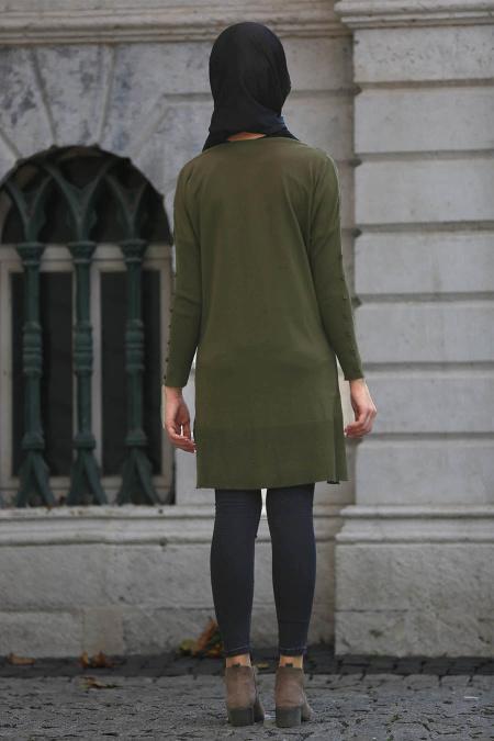 Neva Style - Khaki Hijab Trico 15058HK - 2