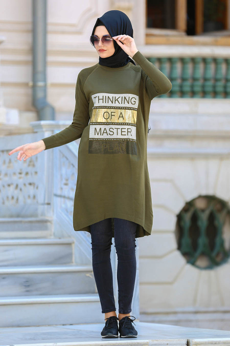 Neva Style - Khaki Hijab Tunic 15103HK