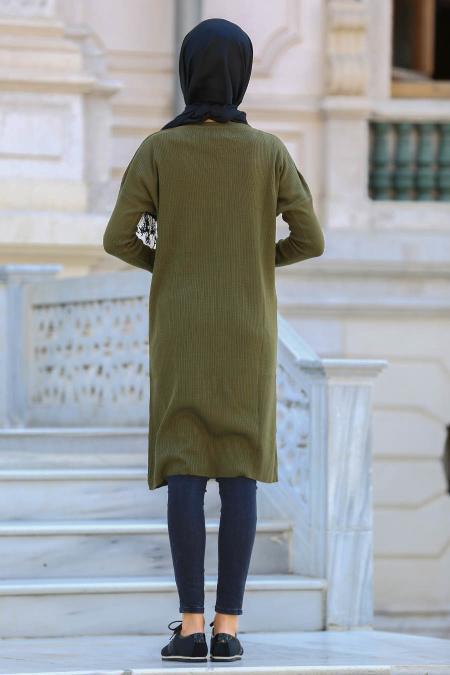 Neva Style - Khaki Hijab Tunic 15103HK - 2