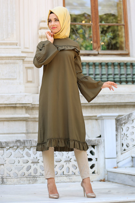 Neva Style - Khaki Hijab Tunic 52210HK