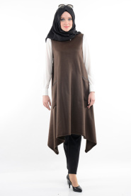 Neva Style - Khaki Hijab Tunic 6223HK - Thumbnail