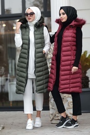 Neva Style - Khaki İnflatable Vest 4070HK - Thumbnail