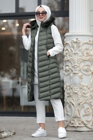 Neva Style - Khaki İnflatable Vest 4070HK - Thumbnail