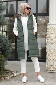 Neva Style - Khaki İnflatable Vest 50880HK - Thumbnail