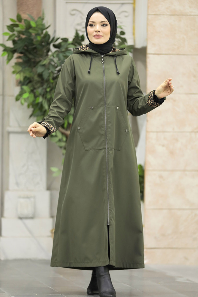 Neva Style - Khaki Islamic Clothing Coat 60623HK - 2