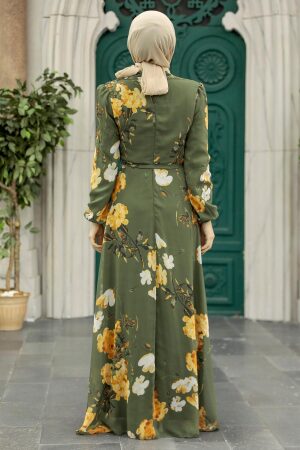 Khaki Islamic Clothing Dress 27940HK - 2