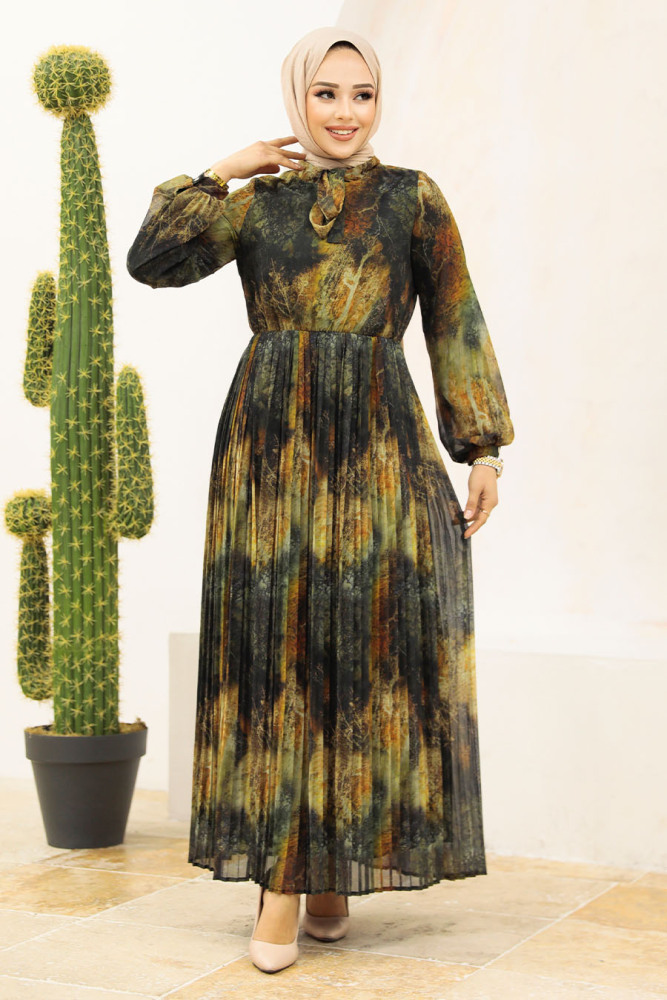 Khaki Long Dress 76871HK - 1