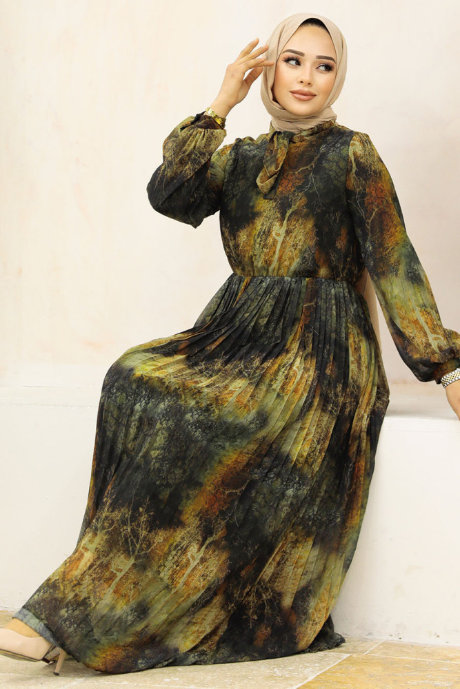 Khaki Long Dress 76871HK - 3