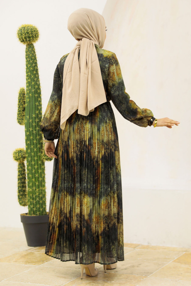 Khaki Long Dress 76871HK - 4