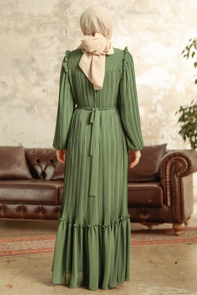 Khaki Long Dress for Muslim Ladies 3958HK - 4