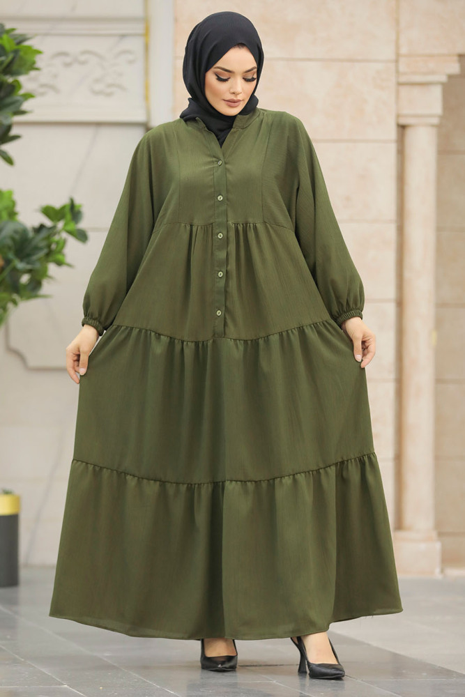 Neva Style - Khaki Long Dress for Muslim Ladies 65872HK - 1