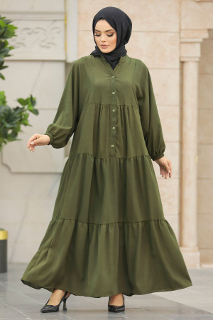 Neva Style - Khaki Long Dress for Muslim Ladies 65872HK - 2