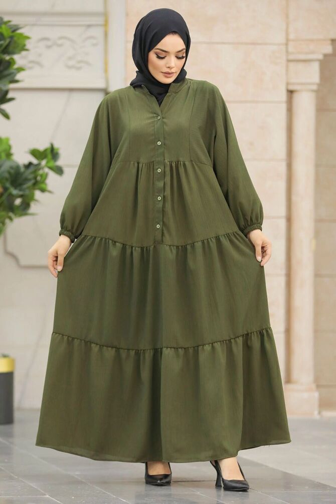 Neva Style - Khaki Long Dress for Muslim Ladies 65872HK - 1