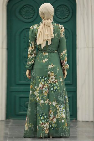 Khaki Long Muslim Dress 279319HK - 3