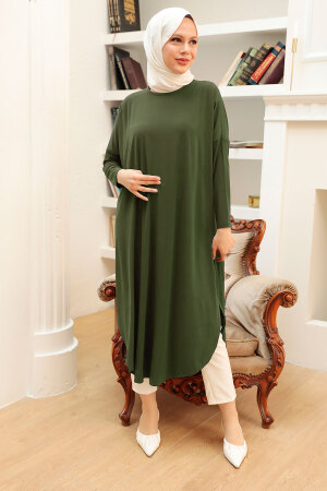 Neva Style - Khaki Long Sleeve Tunic 17350HK - 1