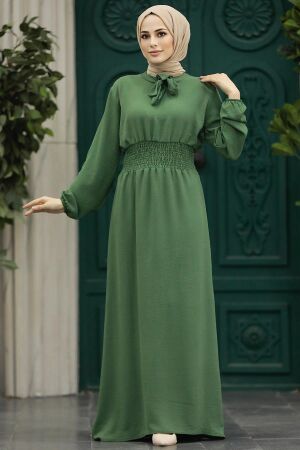 Khaki Modest Dress 5973HK - 1