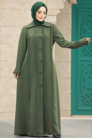 Neva Style - Khaki Modest Turkish Abaya 10004HK - Thumbnail