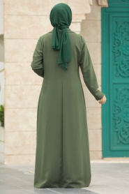 Neva Style - Khaki Modest Turkish Abaya 10004HK - Thumbnail