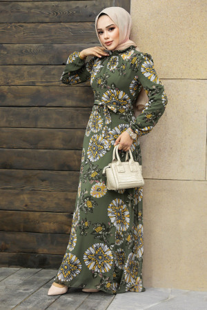 Khaki Muslim Dress 279320HK - 4