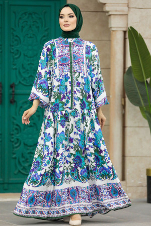 Khaki Muslim Dress 50622HK - 6