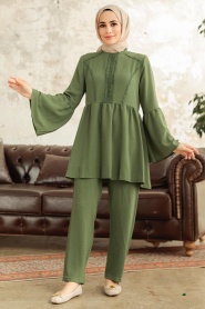 Neva Style - Khaki Muslim Dual Suit 6250HK - Thumbnail