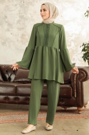 Neva Style - Khaki Muslim Dual Suit 6250HK - Thumbnail