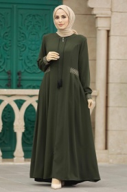 Neva Style - Khaki Muslim Turkish Abaya 619HK - Thumbnail