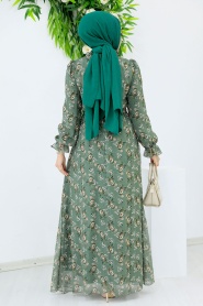 Neva Style - Khaki Plus Size Dress 29713HK - Thumbnail
