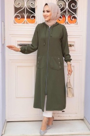 Neva Style - Khaki Women Coat 511HK - Thumbnail