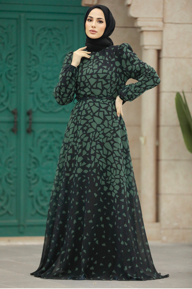 Khaki Women Dress 39462HK - 3