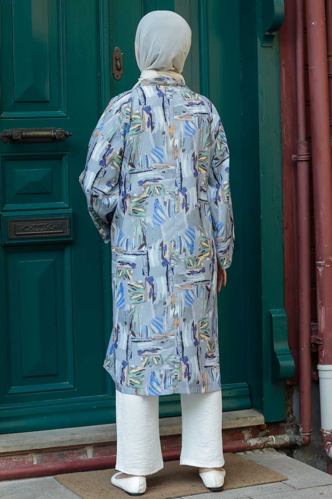 Neva Style - Kimono Hijab Gris 14841GR - 4