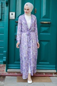 Neva Style - Kimono Hijab Lilas 5651LILA - Thumbnail